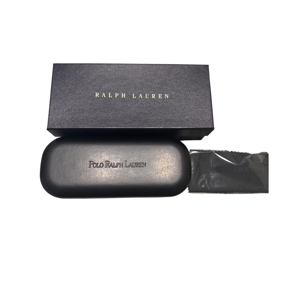 Polo Ralph Lauren Sunglasses Case‎ Black Hard Leather Eyeglasses NEW